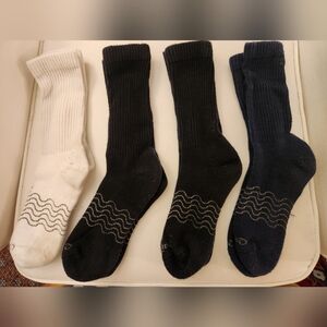 Quince Black, White, and Navy Men's Socks